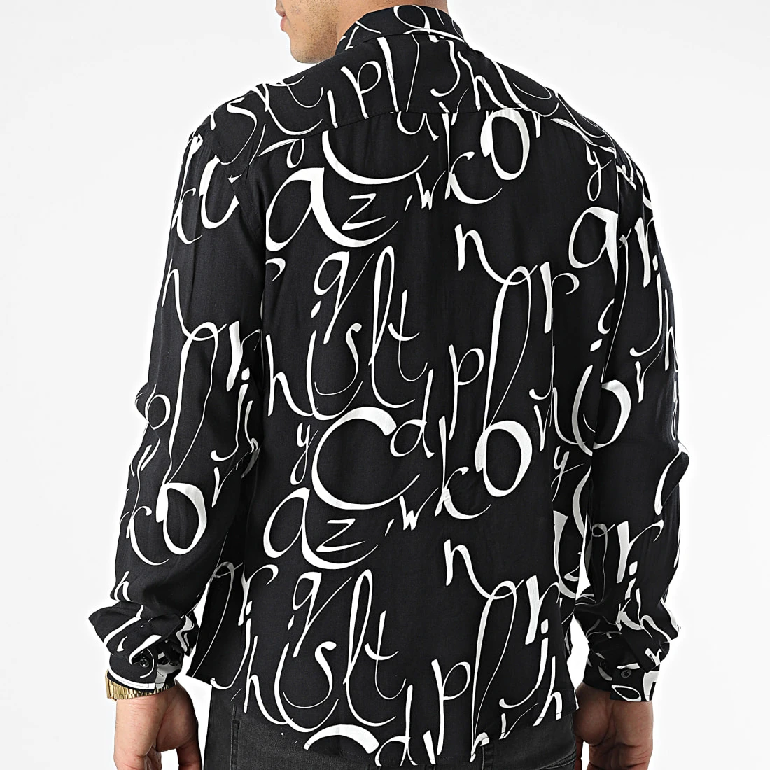 De gros ✨ Chemise Manches Longues G-9033 Noir de Classic Series 🛒 6 De gros ✨ Chemise Manches Longues G-9033 Noir de Classic Series 🛒 – Image 4