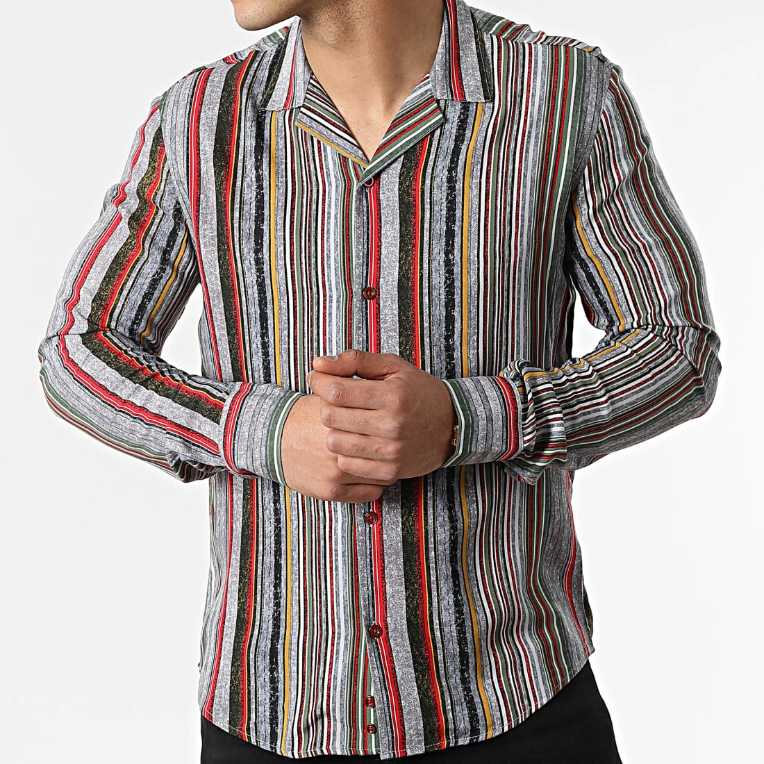 Meilleur prix ⌛ Chemise Manches Longues G-9035 Gris Rouge de Classic Series 🎉 5 Meilleur prix ⌛ Chemise Manches Longues G-9035 Gris Rouge de Classic Series 🎉 – Image 3