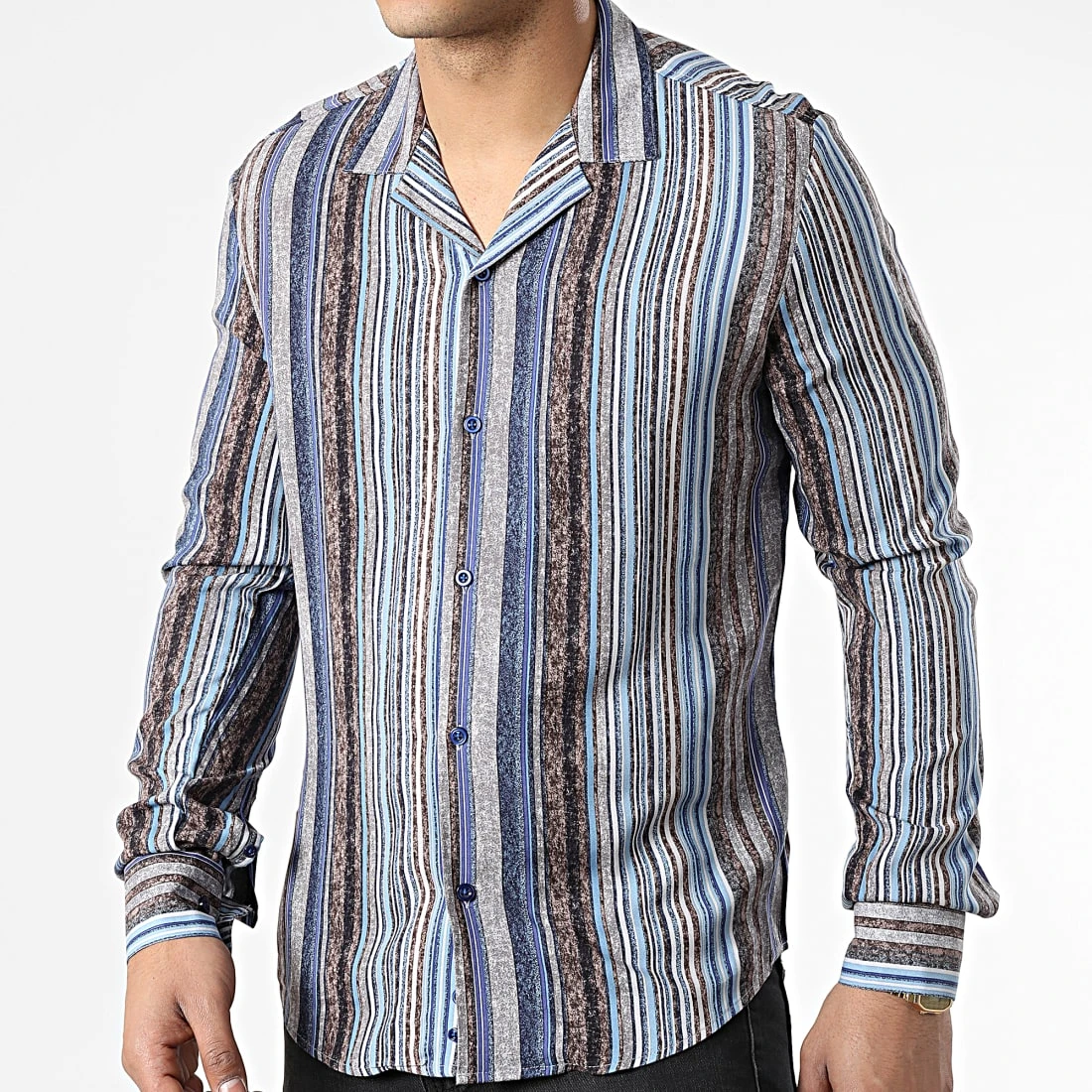 De gros ⭐ Chemise Manches Longues G-9035 Gris Bleu de Classic Series ⭐ 3 De gros ⭐ Chemise Manches Longues G-9035 Gris Bleu de Classic Series ⭐