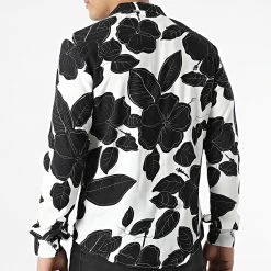 Meilleure vente 👍 Chemise Manches Longues G-9032 Blanc Noir de Classic Series 🌟 -Classic Series Soldes classic series 310609 G 9032 20BLACK WHITE 20220329T162816 04