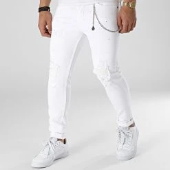 Vente flash 💯 Jean Skinny DHZ-3814 Blanc de Classic Series ✨