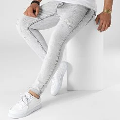 Vente flash 🎁 Jean Skinny DHZ-3636 Gris Clair de Classic Series 💯 -Classic Series Soldes classic series 315083 DHZ 3636 4 FUME 20220422T143849 03