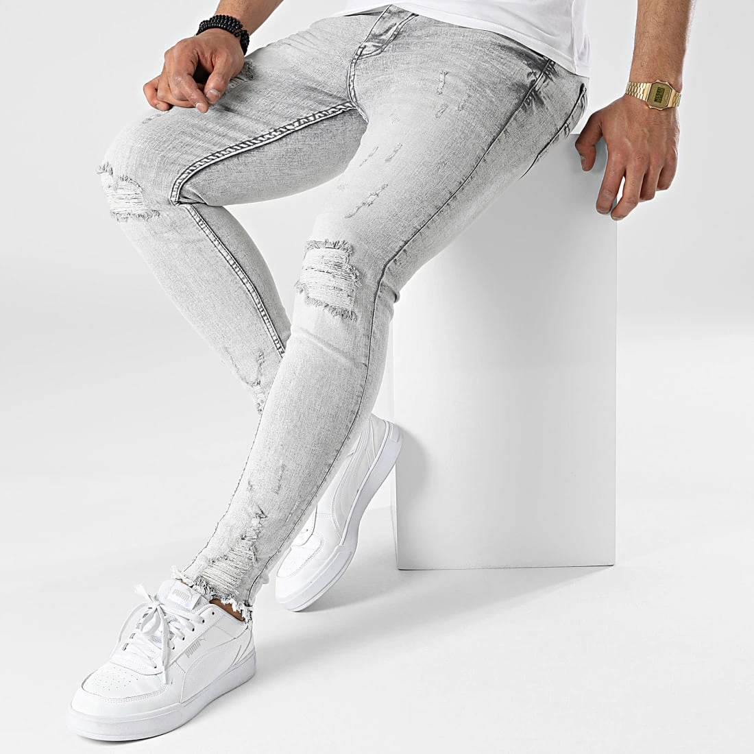 Nouveau 👏 Jean Skinny DHZ-3756-2 Gris Clair de Classic Series 🎉 5 Nouveau 👏 Jean Skinny DHZ-3756-2 Gris Clair de Classic Series 🎉 – Image 3