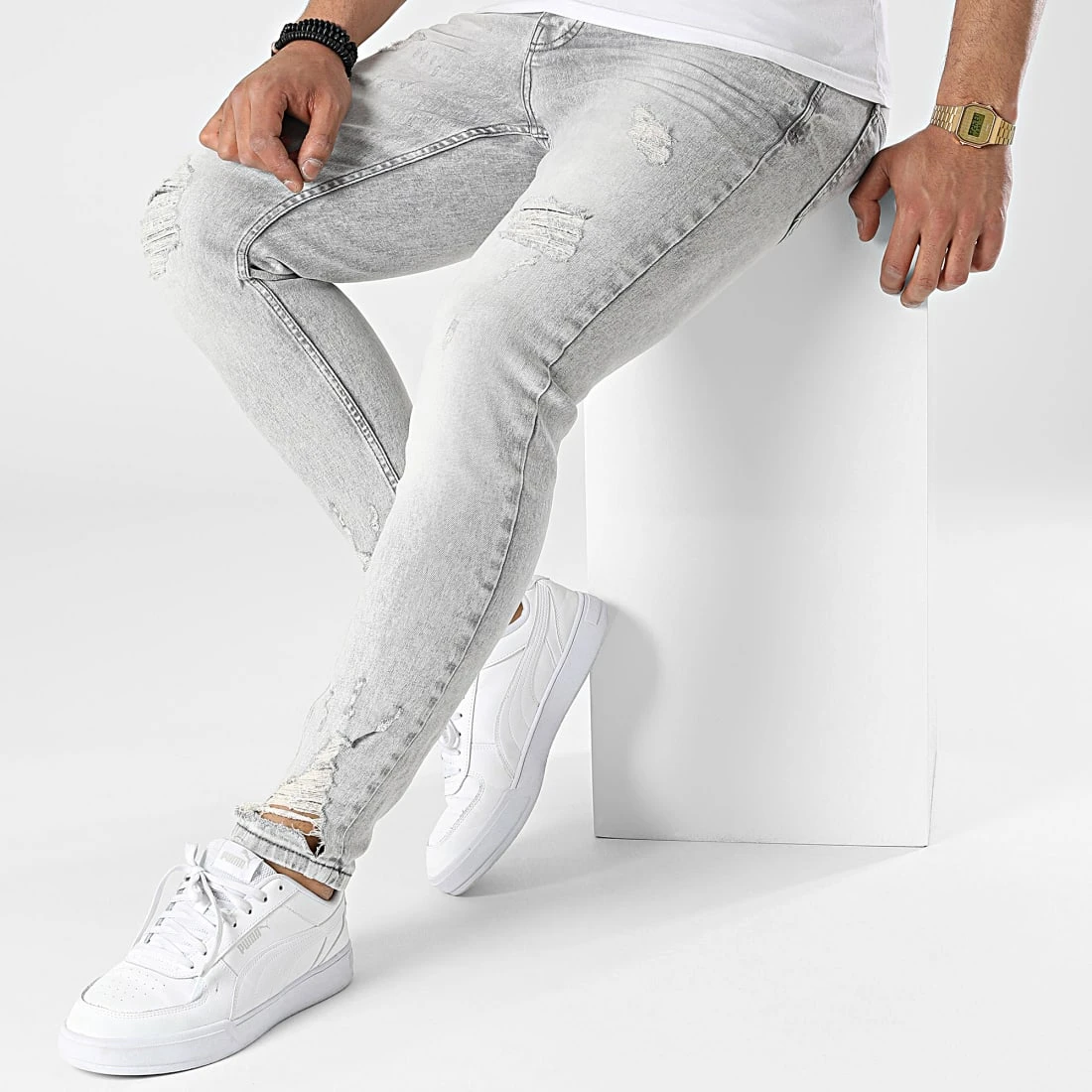 Meilleure vente 😀 Jean Skinny DHZ-3665-4 Gris de Classic Series ⌛ 5 Meilleure vente 😀 Jean Skinny DHZ-3665-4 Gris de Classic Series ⌛ – Image 3