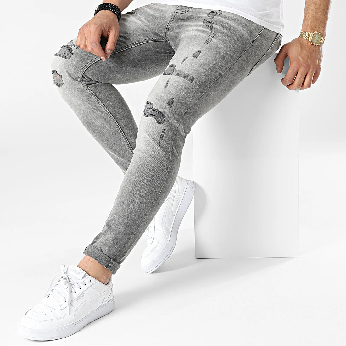 Le moins cher 😍 Jean Skinny DHZ-3665-3 Gris de Classic Series ❤️ 5 Le moins cher 😍 Jean Skinny DHZ-3665-3 Gris de Classic Series ❤️ – Image 3