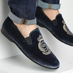 Vente flash 🥰 Mocassins 510 Bleu Marine Doré de Classic Series 💯