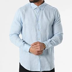 Grosses soldes 🔔 Chemise A Manches Longues 7631 Bleu Clair de Classic Series 👍 -Classic Series Soldes classic series 315797 7631 LT BLUE 20220421T161622 03