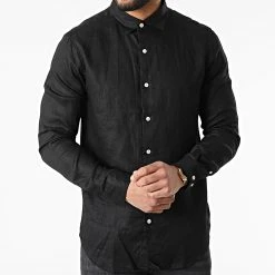 Meilleure affaire ⭐ Chemise A Manches Longues 7631 Noir de Classic Series ❤️ -Classic Series Soldes classic series 315899 7631 BLACK 20220421T151850 03