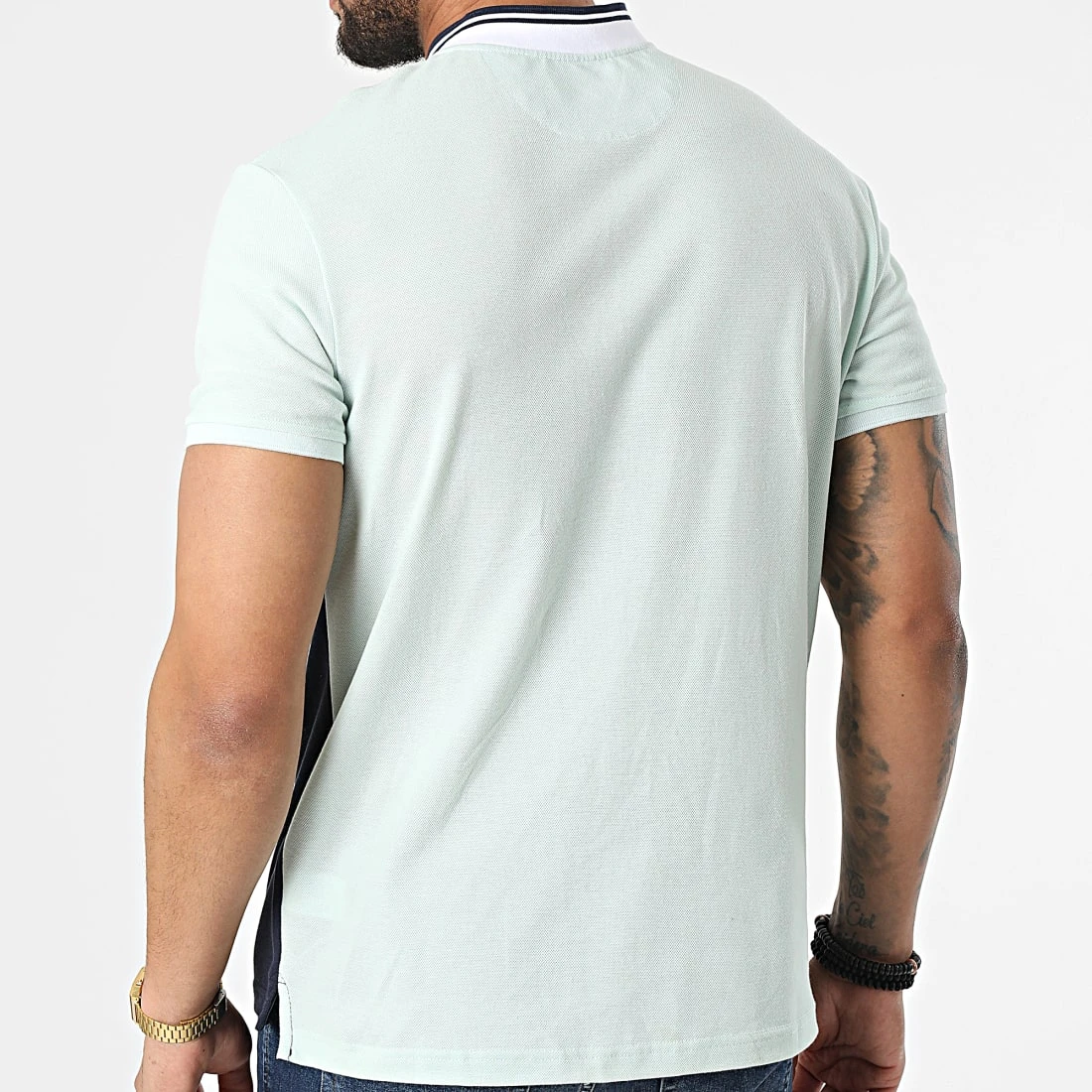 Vente flash đ Polo A Manches Courtes P2214 Turquoise Clair Bleu Marine de Classic Series â 5 Vente flash đ Polo A Manches Courtes P2214 Turquoise Clair Bleu Marine de Classic Series â â Image 4