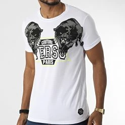 Grosses soldes 🎁 Tee Shirt Strass 11009 Blanc de Classic Series ⌛