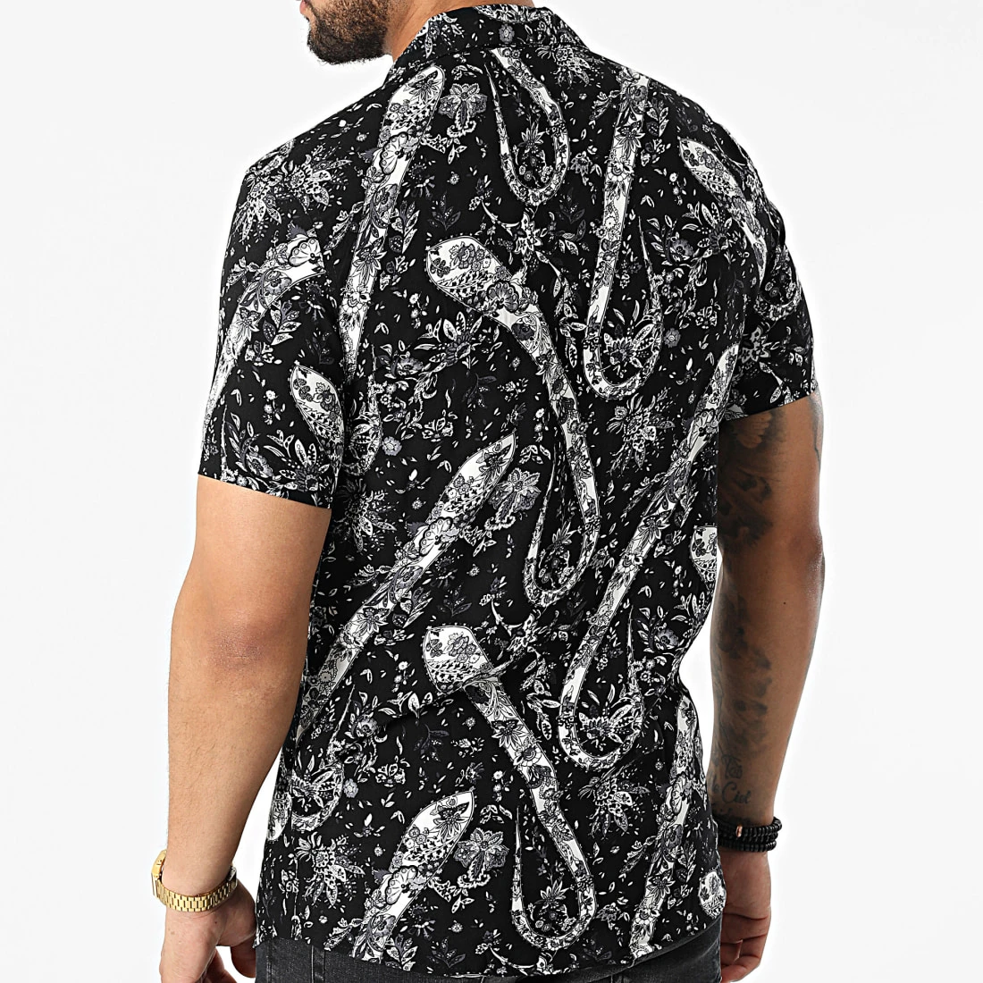 Budget ✔️ Chemise A Manches Courtes PP006 Noir Bandana de Classic Series 🌟 6 Budget ✔️ Chemise A Manches Courtes PP006 Noir Bandana de Classic Series 🌟 – Image 4