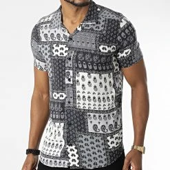 Sortie ⭐ Chemise A Manches Courtes PP011 Gris Bandana de Classic Series ✨