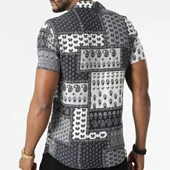 Sortie ⭐ Chemise A Manches Courtes PP011 Gris Bandana de Classic Series ✨ -Classic Series Soldes classic series 317433 PP011 NOIR 20220504T142419 04