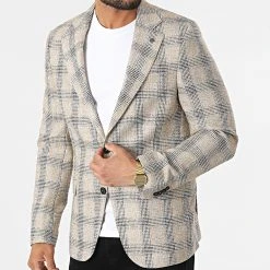 Nouveau 🥰 Veste Blazer A Carreaux 11587 Beige Chiné de Classic Series ✔️ -Classic Series Soldes classic series 318188 11587 4 20220510T155833 03