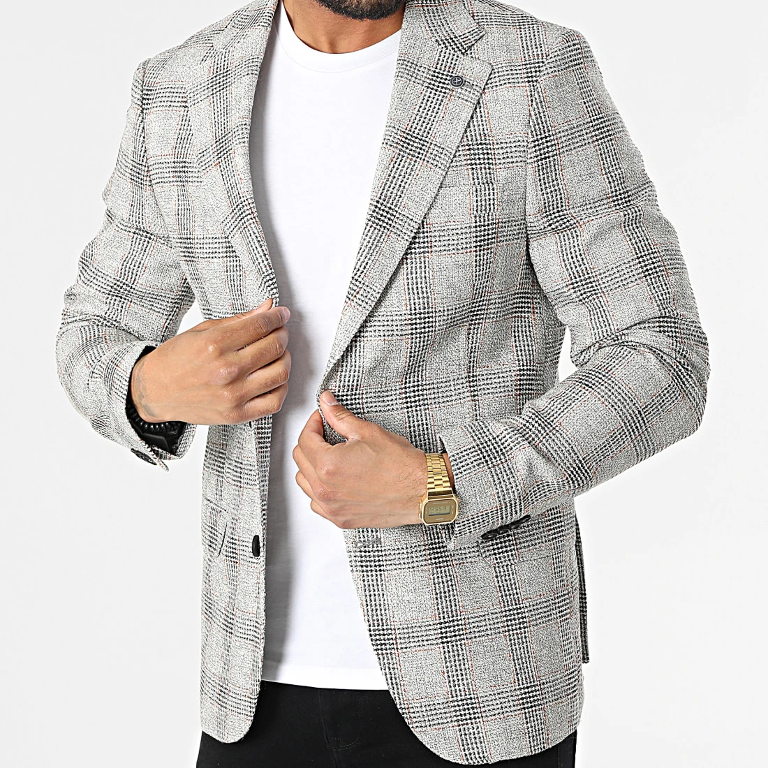 Le moins cher ⭐ Veste Blazer A Carreaux 11587 Gris Chiné de Classic Series ⌛ 3 Le moins cher ⭐ Veste Blazer A Carreaux 11587 Gris Chiné de Classic Series ⌛