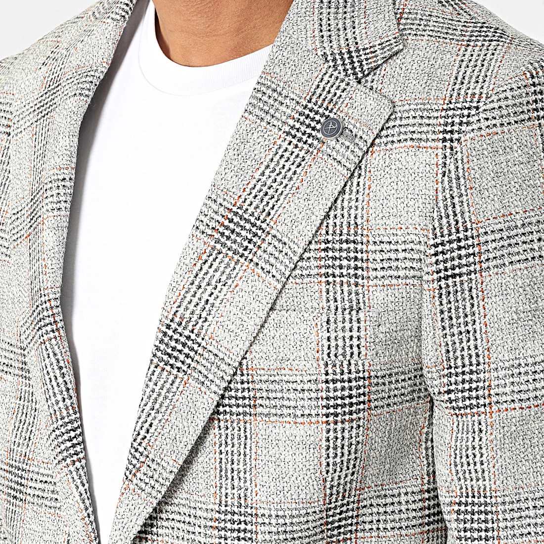 Le moins cher ⭐ Veste Blazer A Carreaux 11587 Gris Chiné de Classic Series ⌛ 4 Le moins cher ⭐ Veste Blazer A Carreaux 11587 Gris Chiné de Classic Series ⌛ – Image 2