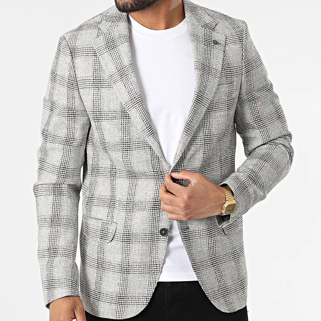 Le moins cher ⭐ Veste Blazer A Carreaux 11587 Gris Chiné de Classic Series ⌛ 5 Le moins cher ⭐ Veste Blazer A Carreaux 11587 Gris Chiné de Classic Series ⌛ – Image 3