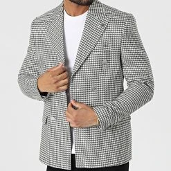 Meilleure vente 😀 Veste Blazer 20506 Blanc Noir de Classic Series 👏