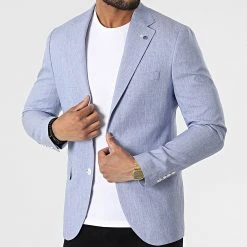 Remise ⭐ Veste Blazer 20507 Bleu Clair Chiné de Classic Series 🔔