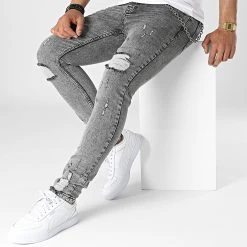 Bon marché ✔️ Jean Slim DH-5004 Gris de Classic Series ✨ -Classic Series Soldes classic series 318276 DH 5004 1 FUME 20220510T140044 03