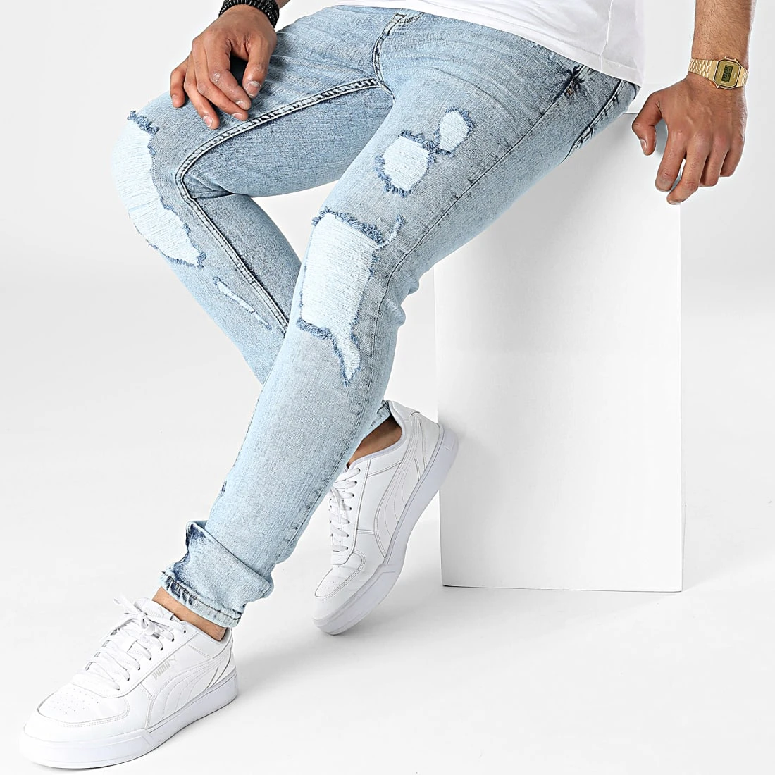 Sortie ✨ Jean Slim DH-5006 Bleu Wash de Classic Series 🎁 5 Sortie ✨ Jean Slim DH-5006 Bleu Wash de Classic Series 🎁 – Image 3