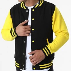 Acheter ⌛ Veste Teddy JH043 Noir Jaune de Classic Series 🎉
