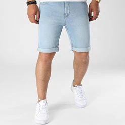 De gros ❤️ Short Jean Mr Orange Bleu Wash de Classic Series ⌛ -Classic Series Soldes classic series 319921 DP2000 SKY BLUE 20220523T161037 03