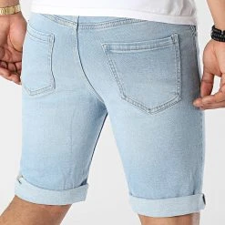 De gros ❤️ Short Jean Mr Orange Bleu Wash de Classic Series ⌛ -Classic Series Soldes classic series 319921 DP2000 SKY BLUE 20220523T161038 04
