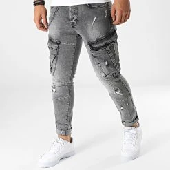 Acheter ❤️ Jean Skinny Cargo 13441 Gris Anthracite de Classic Series 💯