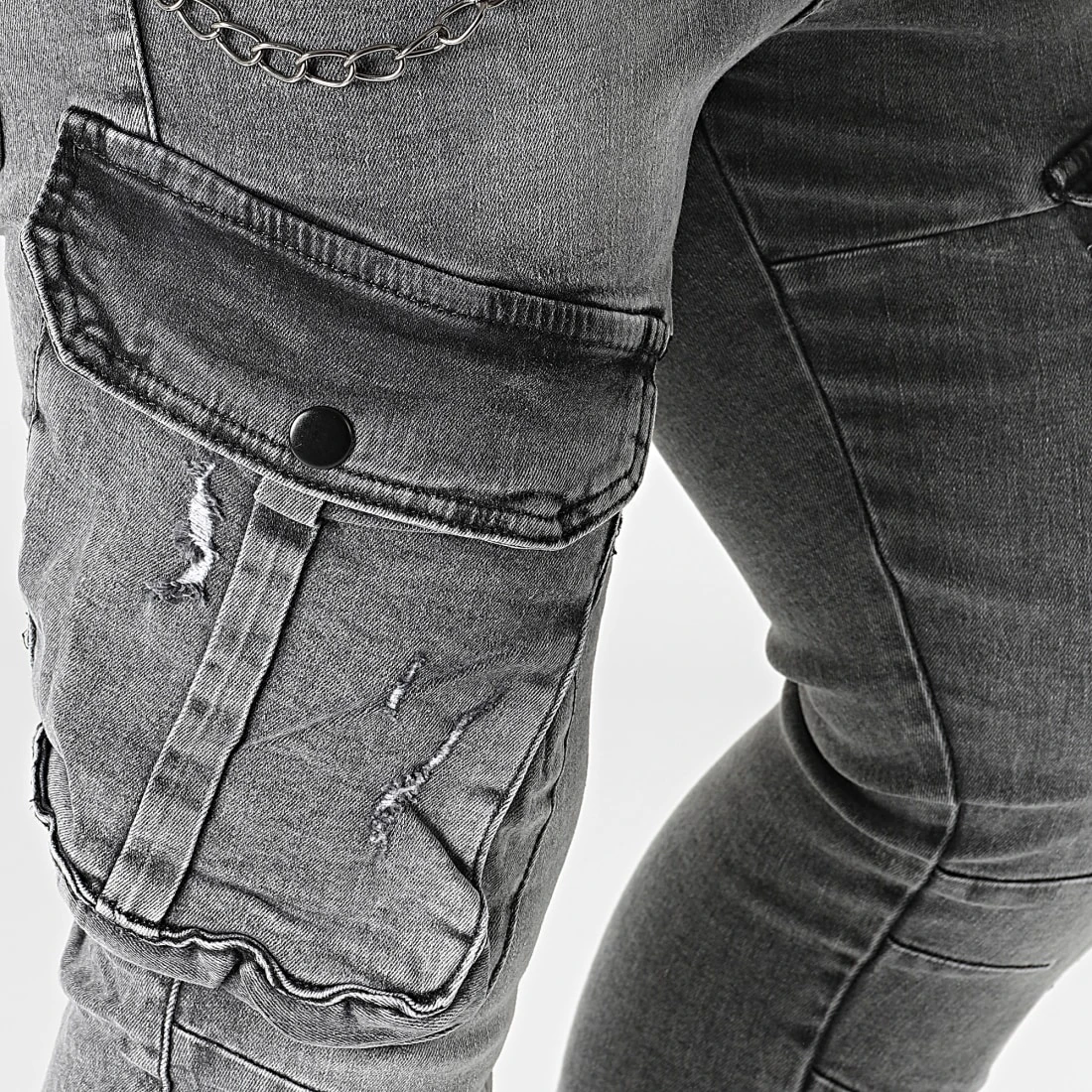 Acheter ❤️ Jean Skinny Cargo 13441 Gris Anthracite de Classic Series 💯 4 Acheter ❤️ Jean Skinny Cargo 13441 Gris Anthracite de Classic Series 💯 – Image 2