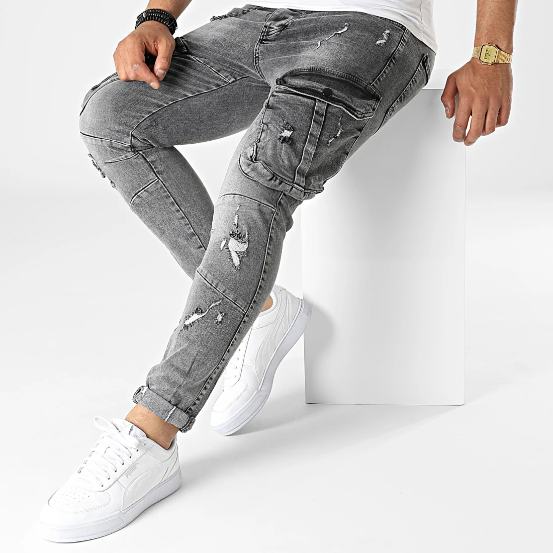 Acheter ❤️ Jean Skinny Cargo 13441 Gris Anthracite de Classic Series 💯 5 Acheter ❤️ Jean Skinny Cargo 13441 Gris Anthracite de Classic Series 💯 – Image 3