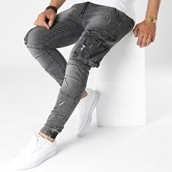 Grosses soldes 🤩 Pantalon Cargo Jean 15321 Gris Anthracite de Classic Series 👍 -Classic Series Soldes classic series 321143 15321 20220531T153117 03