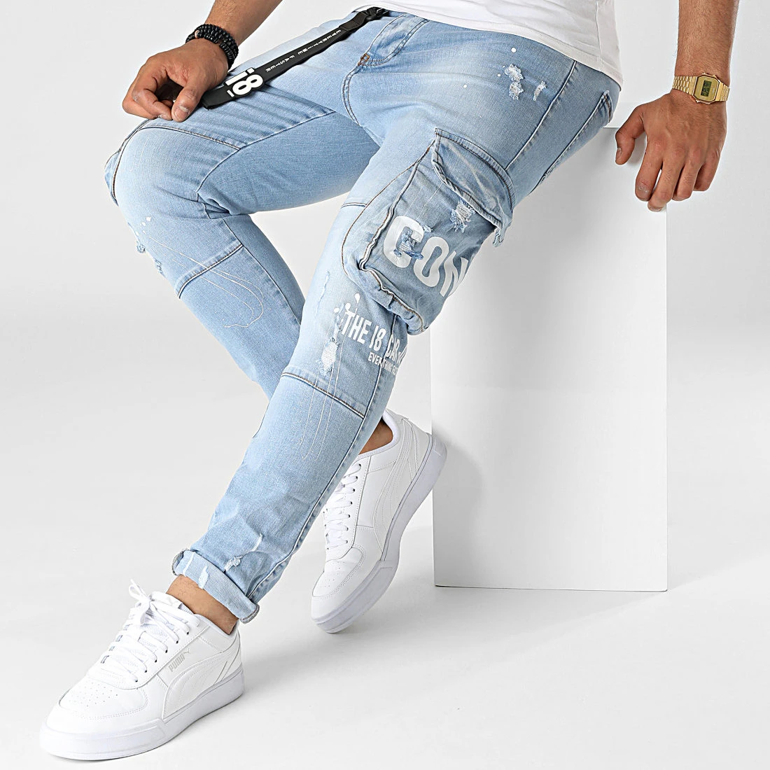 Bon marché 🔔 Jean Skinny Cargo 15359 Bleu Wash de Classic Series ⌛ 5 Bon marché 🔔 Jean Skinny Cargo 15359 Bleu Wash de Classic Series ⌛ – Image 3