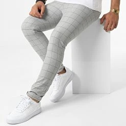 Nouveau 😀 Pantalon Carreaux DJ2286 Gris Chiné de Classic Series 👍 -Classic Series Soldes classic series 321160 2286 20220603T140734 03