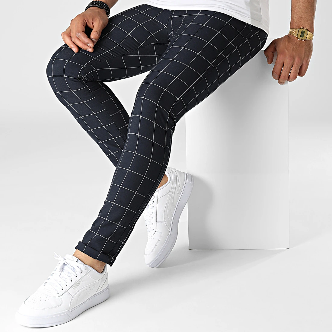 Grosses soldes ⭐ Pantalon Carreaux DJ2287 Bleu Marine de Classic Series 👏 5 Grosses soldes ⭐ Pantalon Carreaux DJ2287 Bleu Marine de Classic Series 👏 – Image 3