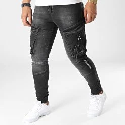 Meilleure vente 🧨 Pantalon Cargo Jean 15326 Noir de Classic Series ⭐