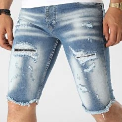 Budget ✔️ Short Jean 7050 Bleu Denim de Classic Series 🧨