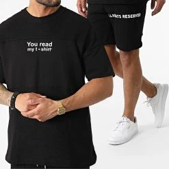 Vente flash 😉 Ensemble Tee Shirt Short Jogging Y203UST Noir de Classic Series ⌛