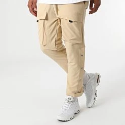 De gros ⌛ Ensemble Tee 😉 Shirt Pantalon Cargo F22-907T Beige Blanc de Classic Series 🧨 -Classic Series Soldes classic series 321295 F22 907T BEYAZ BEJ 20220613T162739 04