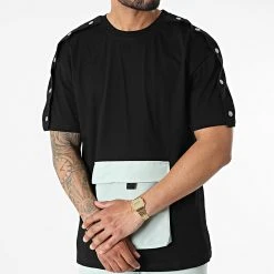 Vente flash 🌟 Ensemble Tee Shirt Pantalon Cargo F22-907T Noir Vert Clair de Classic Series 😍 -Classic Series Soldes classic series 321299 F22 907T SIYAH MINT 20220609T135635 03