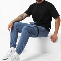 Meilleure vente ✨ Ensemble Tee 🔔 Shirt Pantalon Cargo F22-906T Noir Bleu de Classic Series ✨