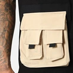 Tout neuf ✔️ Ensemble Tee 🔔 Shirt Poche Pantalon Jogging F22-906T Noir Beige de Classic Series ✨ -Classic Series Soldes classic series 321304 F22 906T SIYAH BEJ 20220530T155251 02