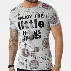 Promo 👍 Tee Shirt AXI028 Gris Chiné de Classic Series 😉