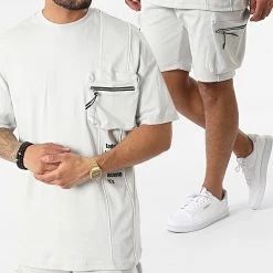 Offres ✨ Ensemble Tee Shirt Oversize Short Jogging Y258UST Gris de Classic Series 🔔