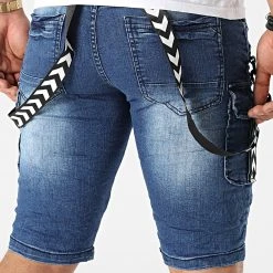 Meilleur prix 🥰 Short Jean Slim E9671 Bleu Denim de Classic Series ❤️ -Classic Series Soldes classic series 321617 E9671 20220608T143508 04