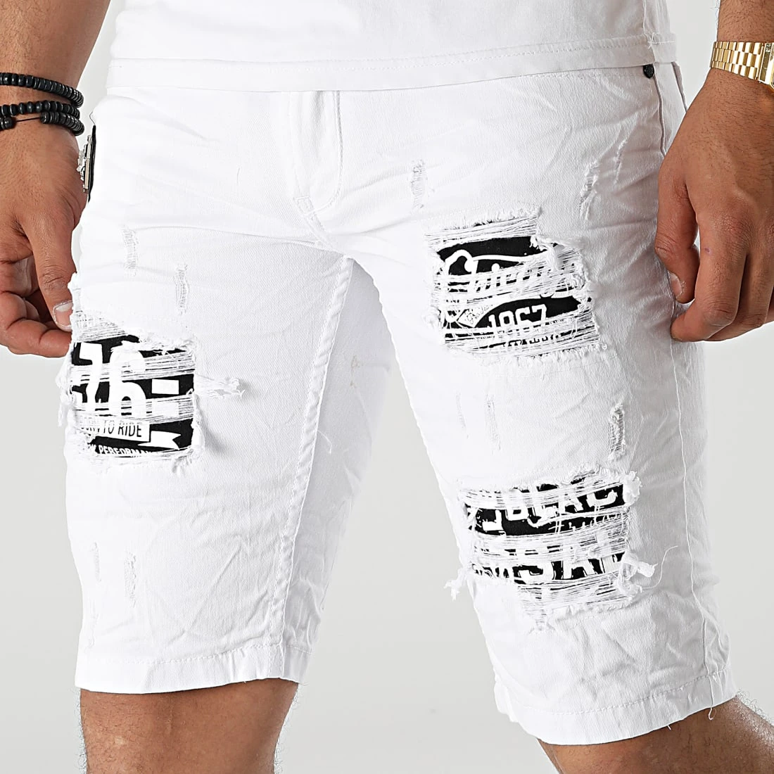 Nouveau ✨ Short Jean Slim E7788 Blanc de Classic Series 🎁 3 Nouveau ✨ Short Jean Slim E7788 Blanc de Classic Series 🎁