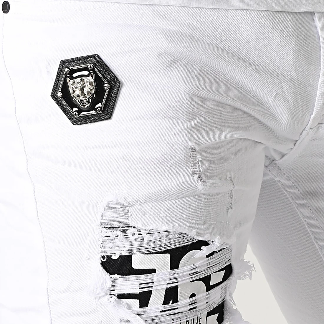 Nouveau ✨ Short Jean Slim E7788 Blanc de Classic Series 🎁 4 Nouveau ✨ Short Jean Slim E7788 Blanc de Classic Series 🎁 – Image 2