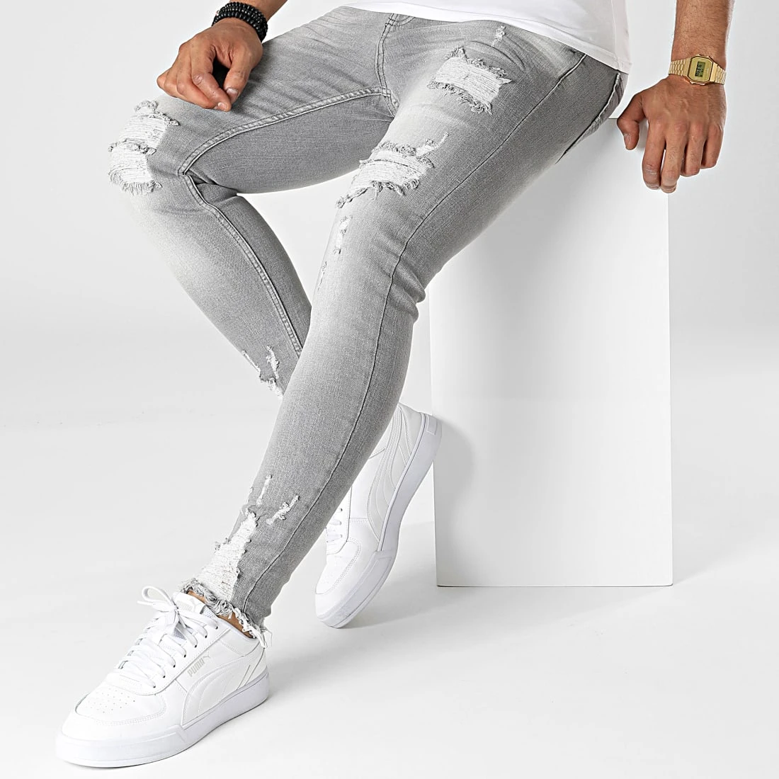 Nouveau 🤩 Jean Skinny DHZ-3739 Gris de Classic Series ✔️ 5 Nouveau 🤩 Jean Skinny DHZ-3739 Gris de Classic Series ✔️ – Image 3