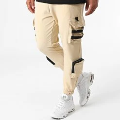 Nouveau 🎁 Ensemble Tee 🎉 Shirt Poche Et Pantalon Jogging F22-910T Noir Beige de Classic Series ✨ -Classic Series Soldes classic series 323740 F22 910T SIYAH BEJ 20220617T150934 04