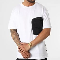 De gros 👏 Ensemble Tee 🧨 Shirt Poche Et Pantalon Jogging F22-909T Noir Blanc de Classic Series ✔️ -Classic Series Soldes classic series 323762 F22 909T BEYAZ SIYAH 20220708T102330 03